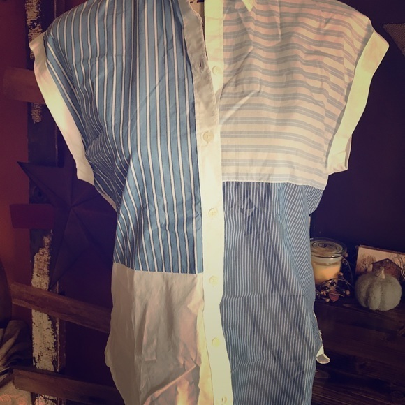 Abercrombie & Fitch Patchwork Button Back Top S
